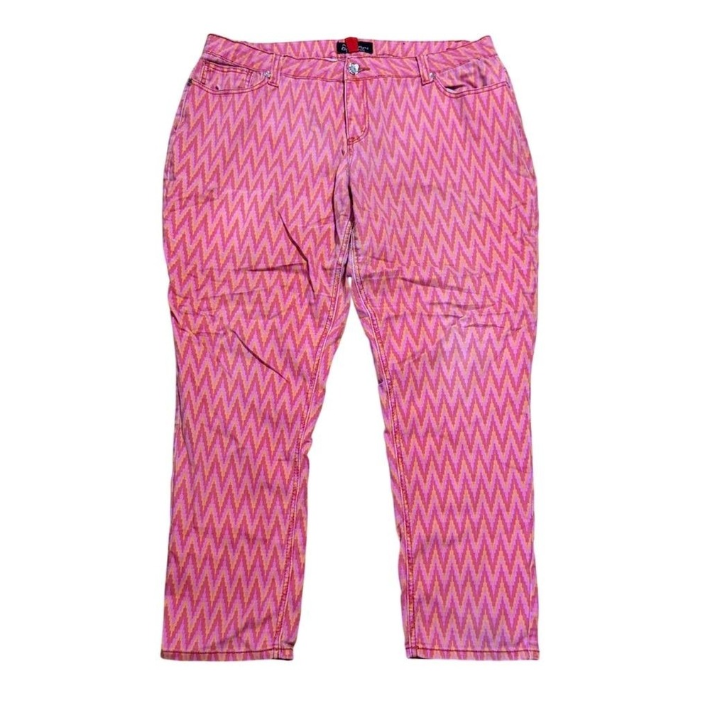 88‎ Women's Geometric Straight Jeans Multicolor Size 20 art to wear vintage fun